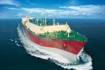 삼성중공업이 카타르에서 수주받아 완공한 세계최대 LNG운반선.