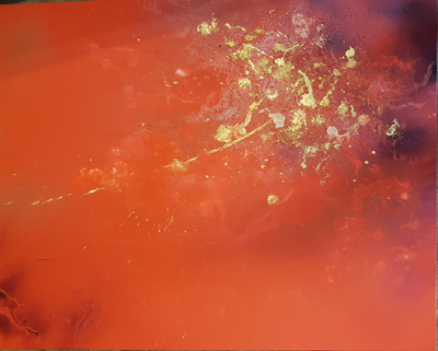임봉희 작가의 시그니처 컬러인 붉은색이 돋보이는 작품 ‘Muse’.