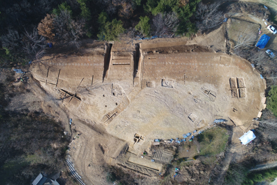 함안 가야리 유적 발굴조사구역 전경.