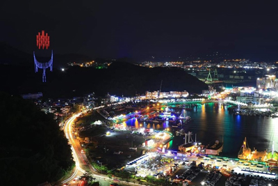 통영한산대첩축제가 2020~2021년도 문화관광축제로 선정됐다. 한산대첩축제장 전경.
